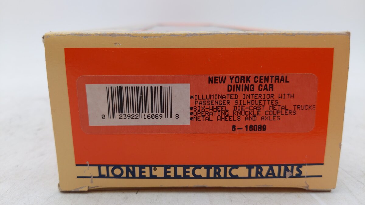 Lionel 6-16089 O Gauge New York Central "Rippling Stream" Dining Car #6089 LN/Box