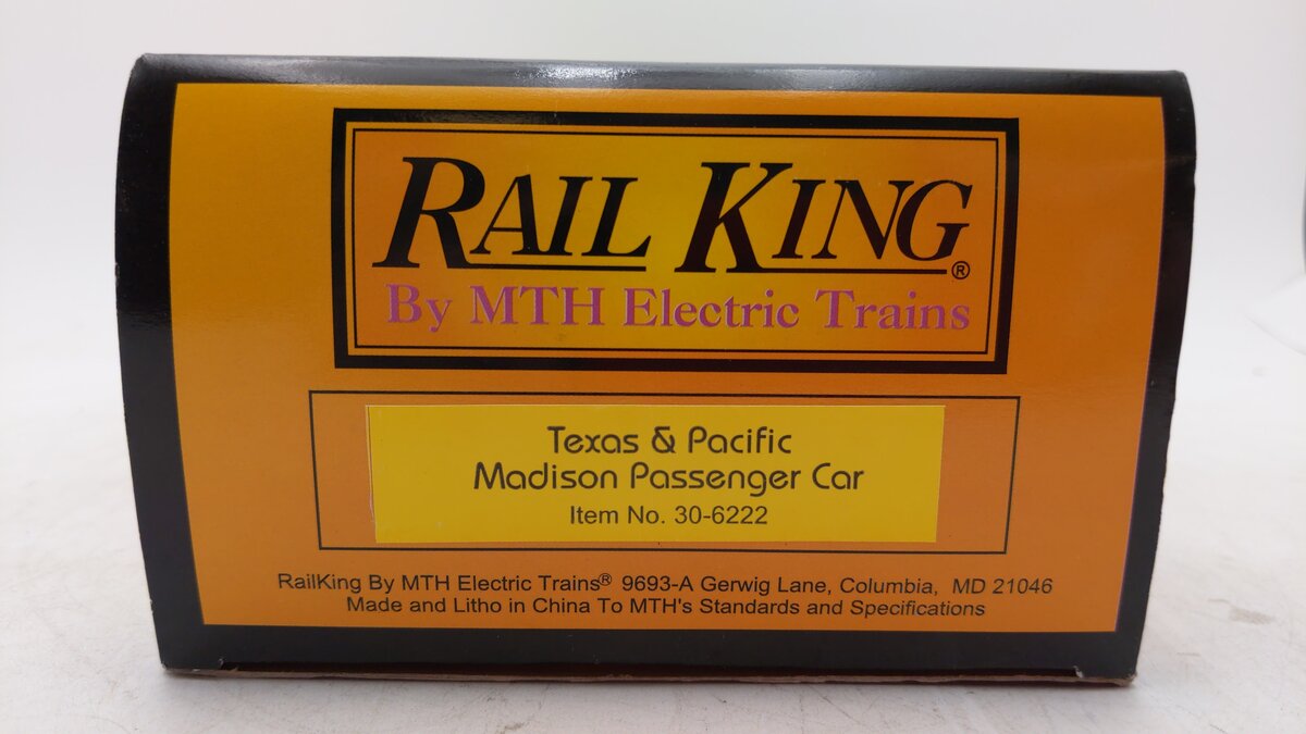 MTH 30-6222 O Gauge Texas & Pacific Madison Passenger Car #1307 LN/Box