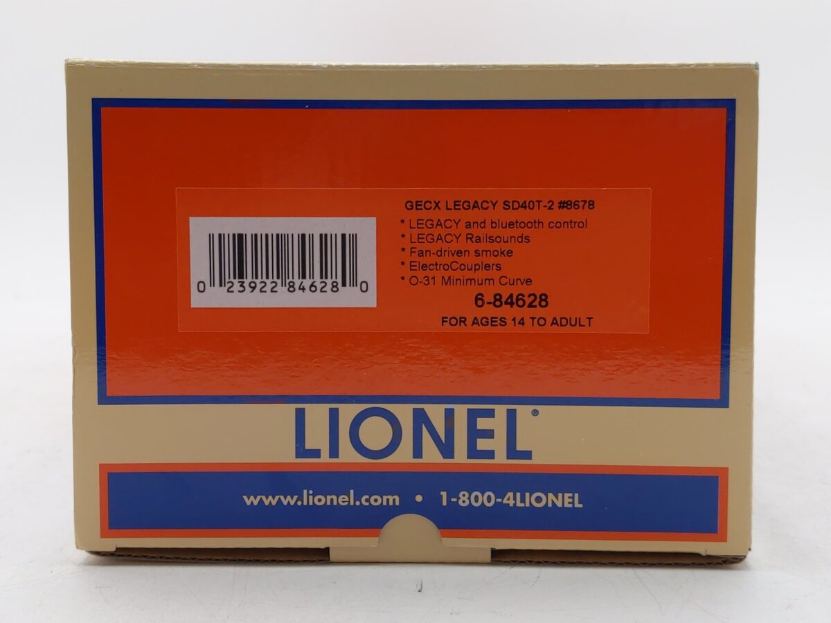 Lionel 6-84628 O Gauge GECX Legacy SD40T-2 Diesel Locomotive Bluetooth #8678