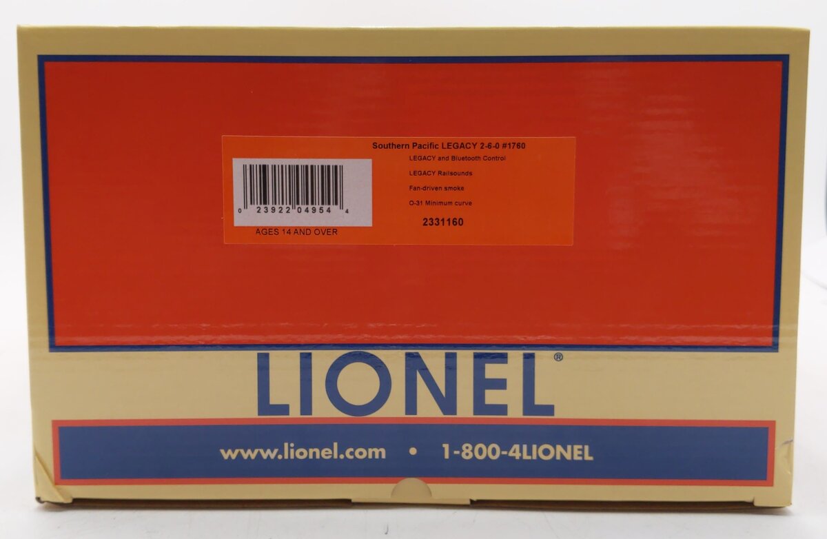 Lionel 2331160 O Southern Pacific Legacy 2-6-0 Steam Locomotive #1760