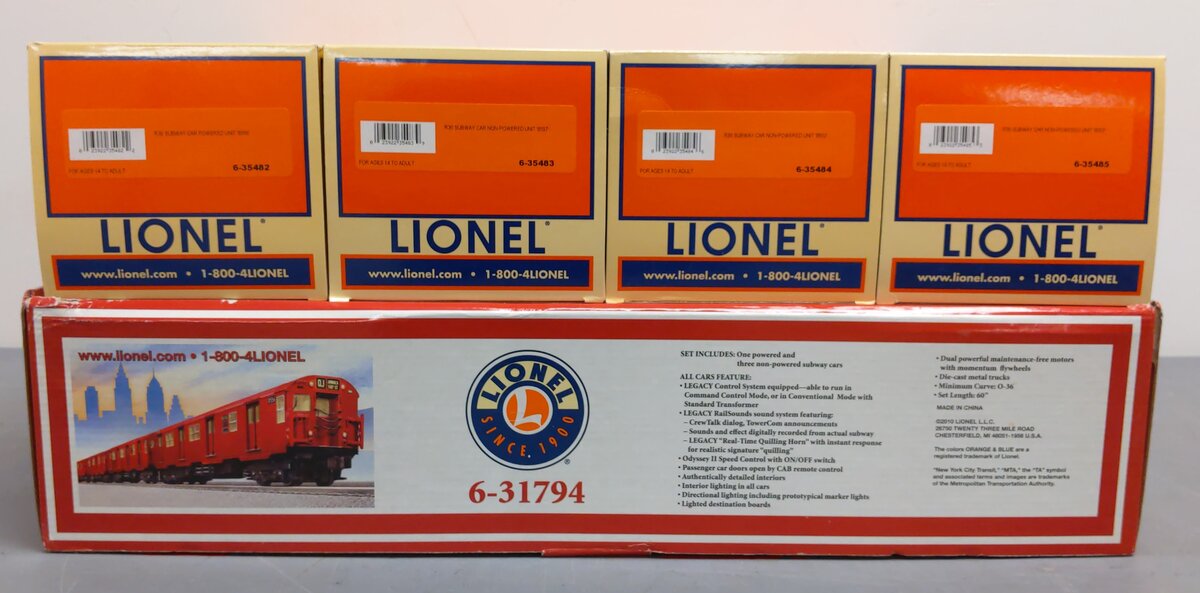 Lionel 6-31794 NYC Transit Authority R30 Subway Set EX/Box