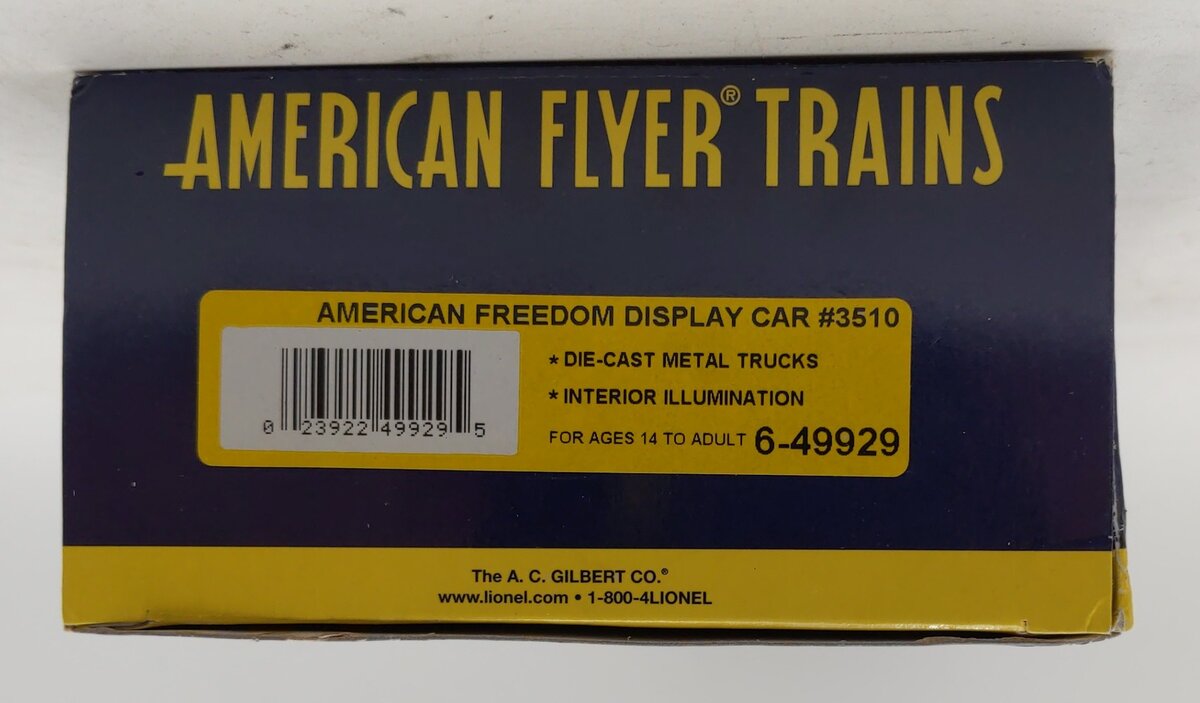 American Flyer 6-49929 S Scale American Freedom Display Car #3510