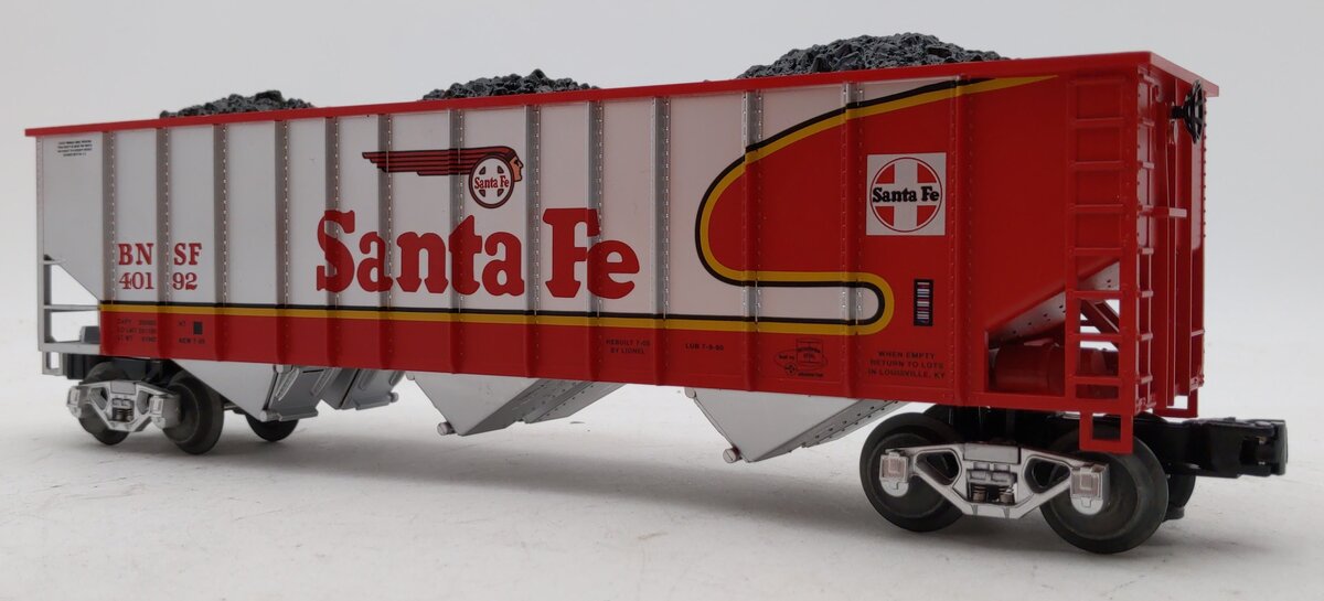 Lionel 1901330 O Gauge Santa Fe 3 Bay Hopper #40192 with Coal Load LN/Box
