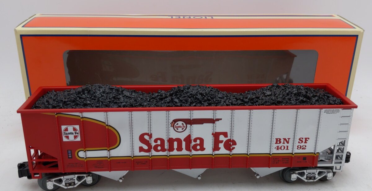 Lionel 1901330 O Gauge Santa Fe 3 Bay Hopper #40192 with Coal Load LN/Box