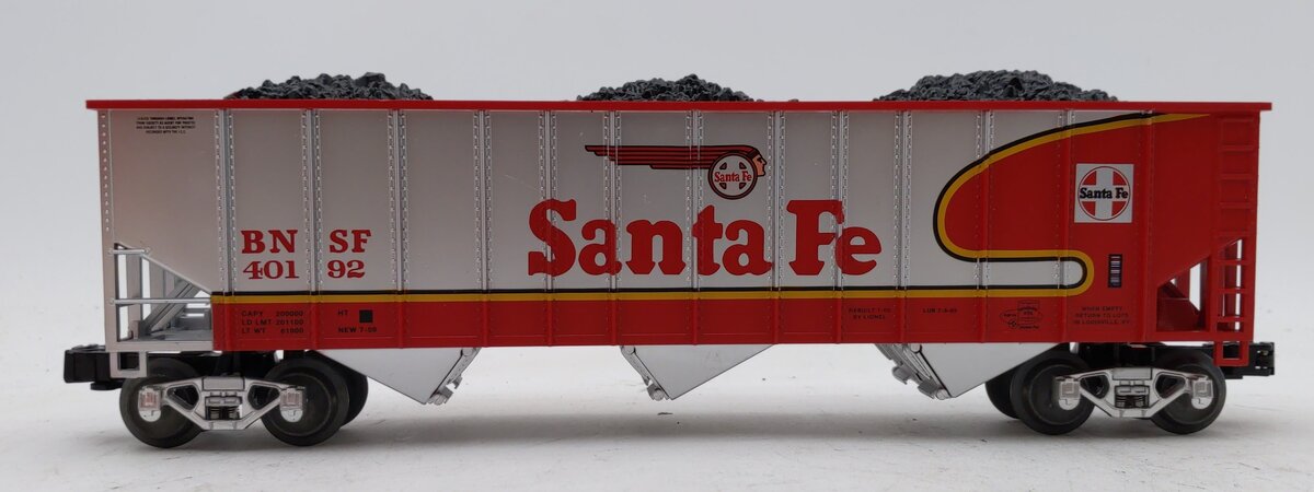 Lionel 1901330 O Gauge Santa Fe 3 Bay Hopper #40192 with Coal Load LN/Box
