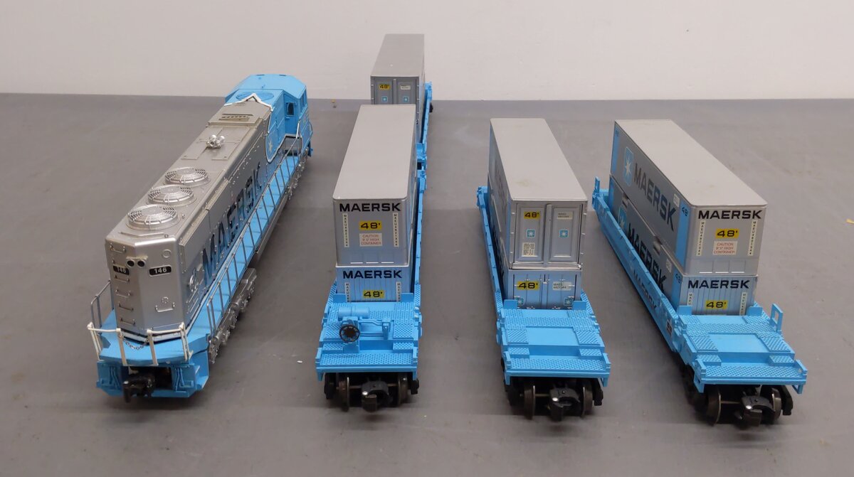 Lionel 6-21950 O Gauge Maersk SD-70 Diesel Maxi-Stack Set EX/Box