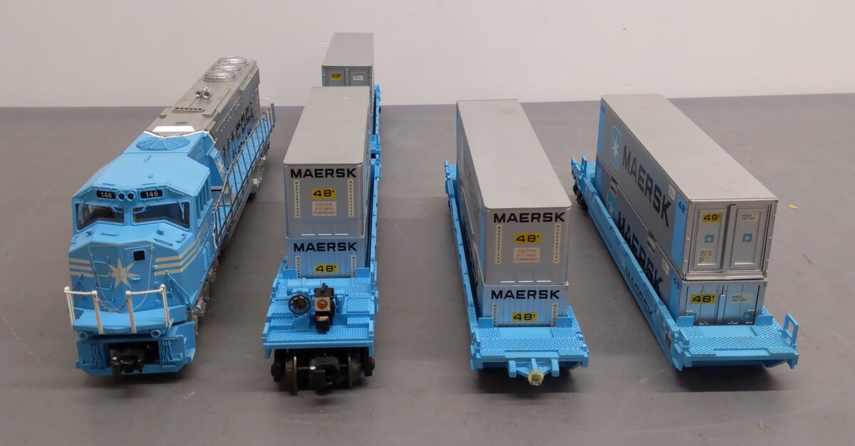 Lionel 6-21950 O Gauge Maersk SD-70 Diesel Maxi-Stack Set EX/Box