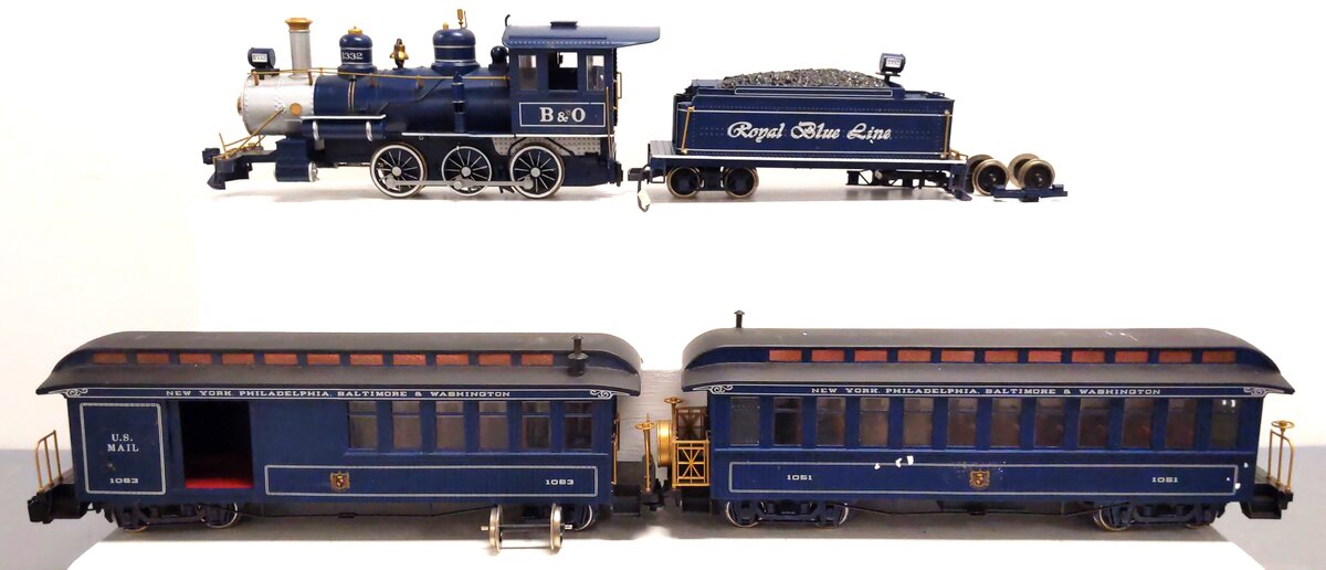 Bachmann 90016 G Scale Royal Blue Steam Train Set VG