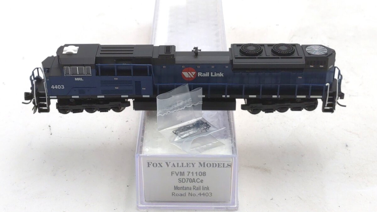 Fox Valley Models 71108 N Scale Montana Rail Link SD70ACe Diesel Loco #4403 LN/Box