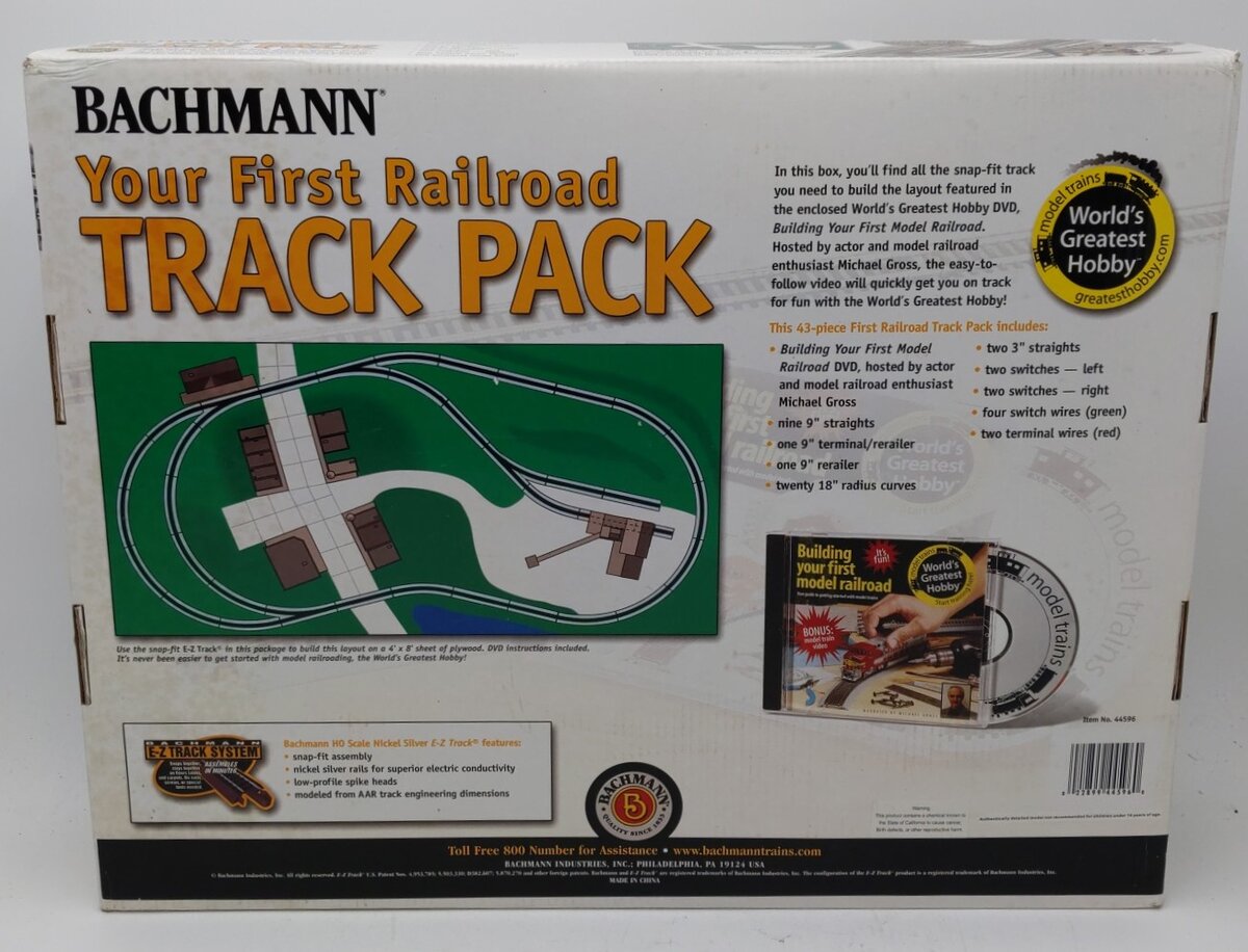 Bachmann 44596 HO Nickel Silver Your First Railroad EZ-Track Expansion Pack NIB