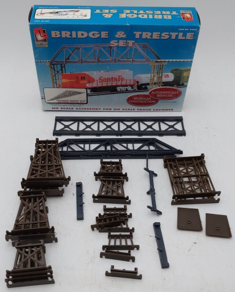 Life Like 433-8202 HO SceneMaster Bridge & Trestle Set Building Kit
