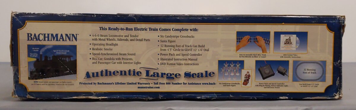 Bachmann 90047 G Scale Wonderland Flyer Steam Starter Train Set EX/Box