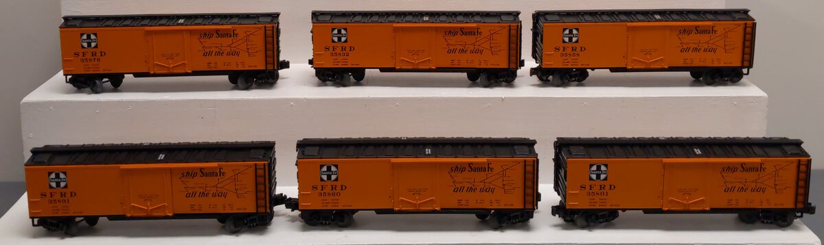 MTH 20-90038 O Santa Fe Premier Reefer Cars (Set of 6) NIB