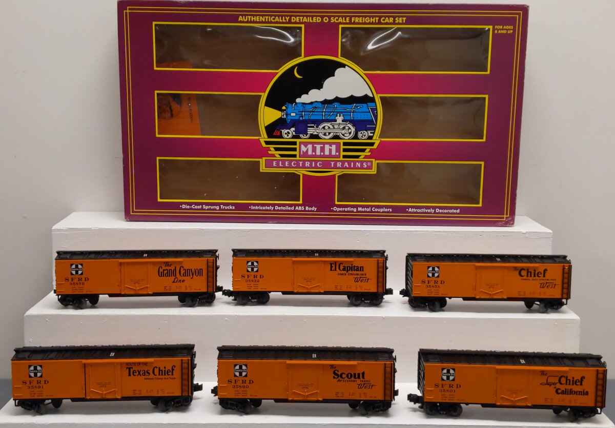 MTH 20-90038 O Santa Fe Premier Reefer Cars (Set of 6) NIB