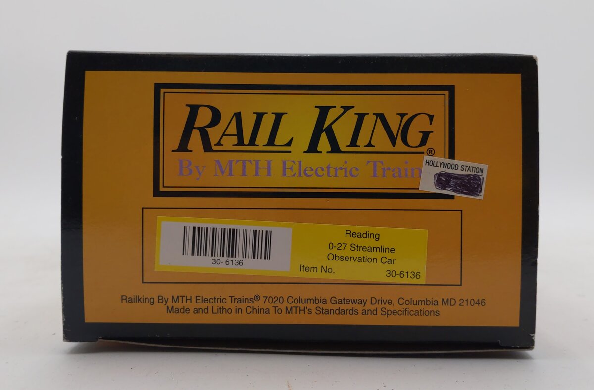 MTH 30-6136 O-27 Reading Observation Car LN/Box
