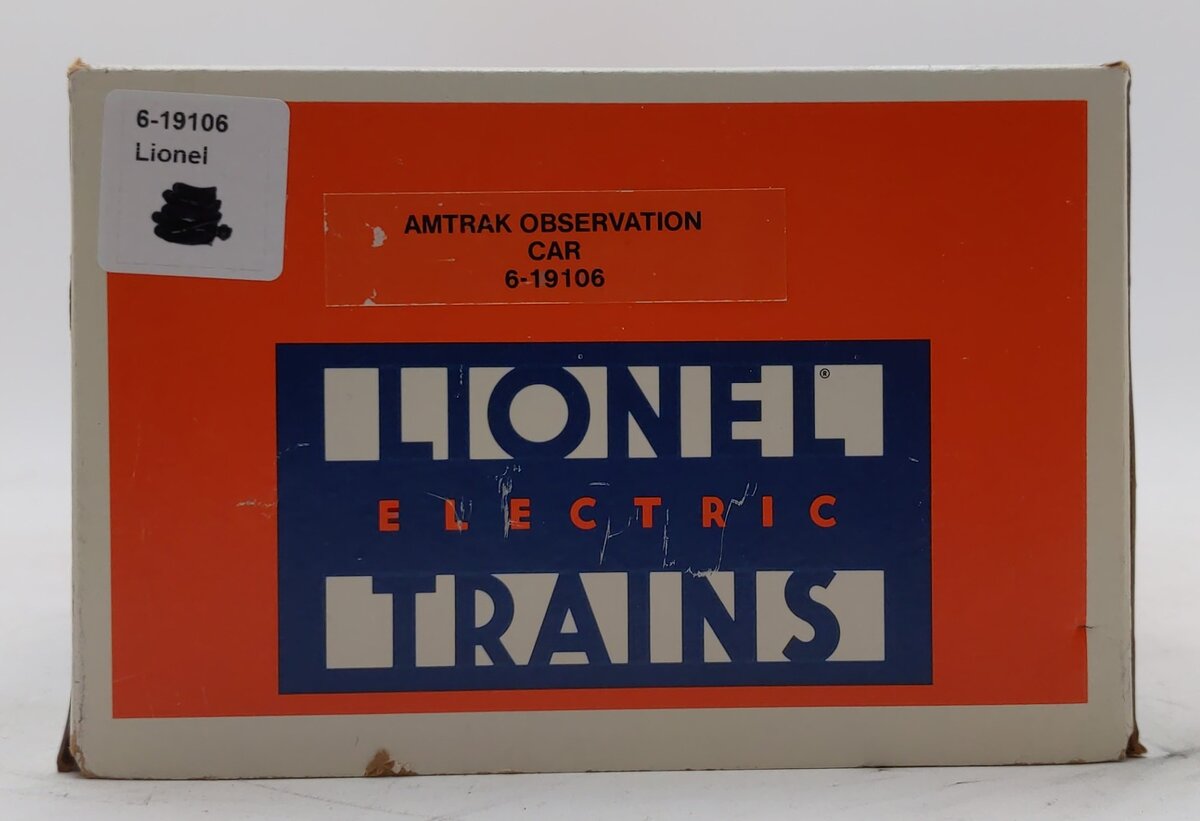 Lionel 6-19106 O Gauge Amtrak Aluminum Observation Passenger Car #9106 LN/Box