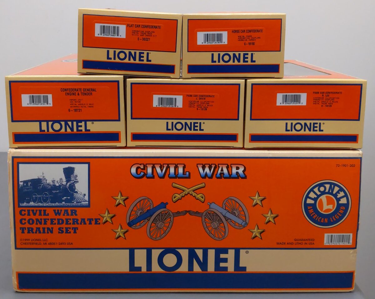 Lionel 6-21901 O Gauge Confederate Civil War Steam Train Set LN/Box