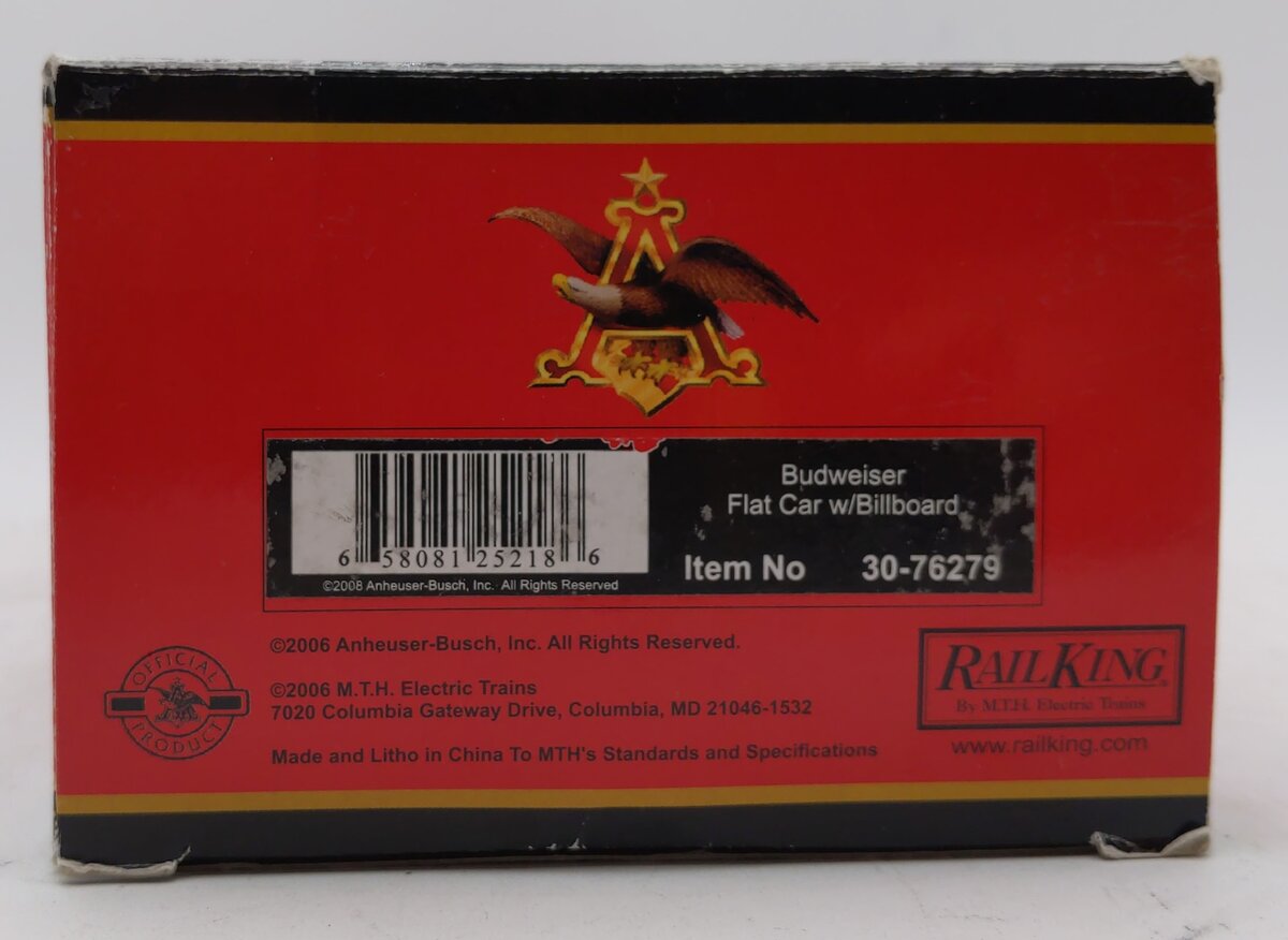 MTH 30-76279 O Budweiser Flat Car w/ Billboard