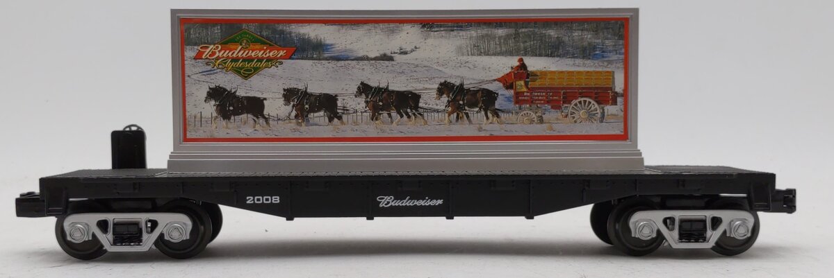 MTH 30-76279 O Budweiser Flat Car w/ Billboard
