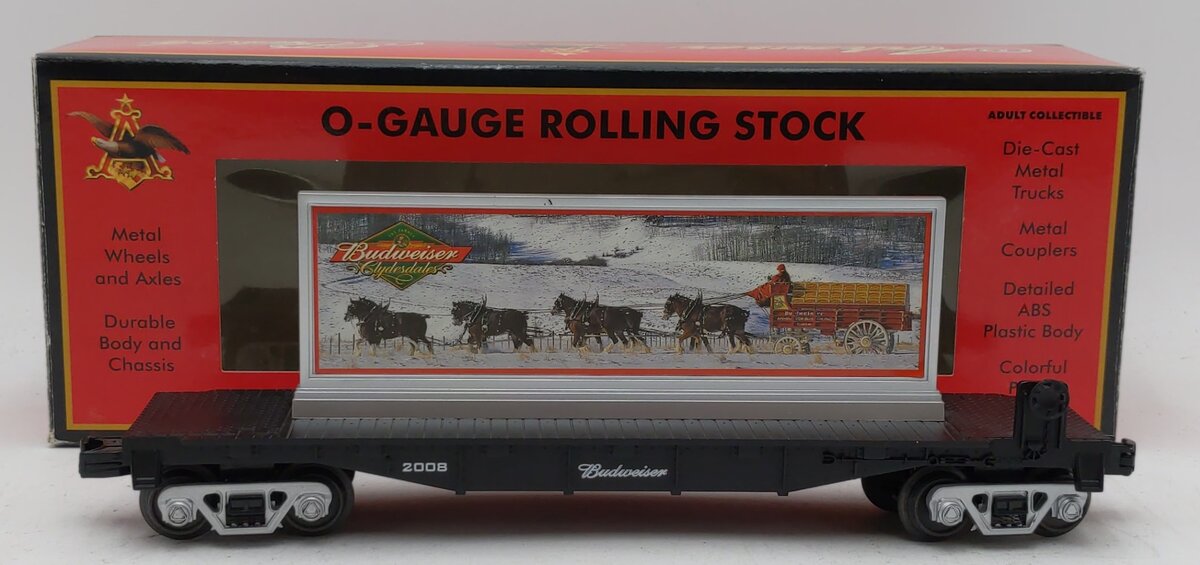 MTH 30-76279 O Budweiser Flat Car w/ Billboard
