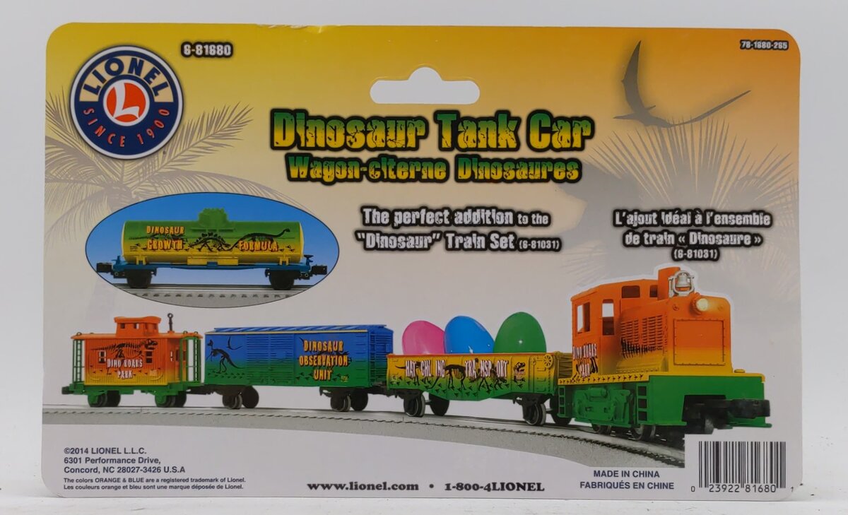 Lionel 6-81680 O Gauge Dinosaur Single-Dome Tank Car
