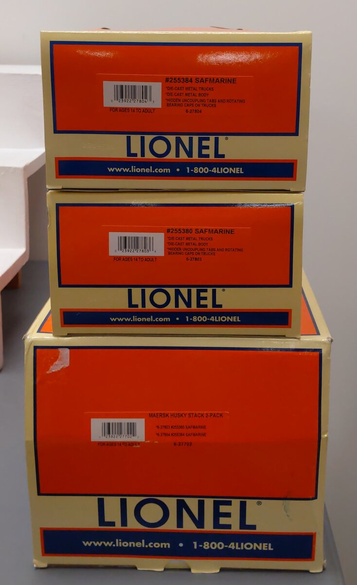 Lionel 6-27702 Maersk Husky Stack Cars (Set of 2) LN/Box