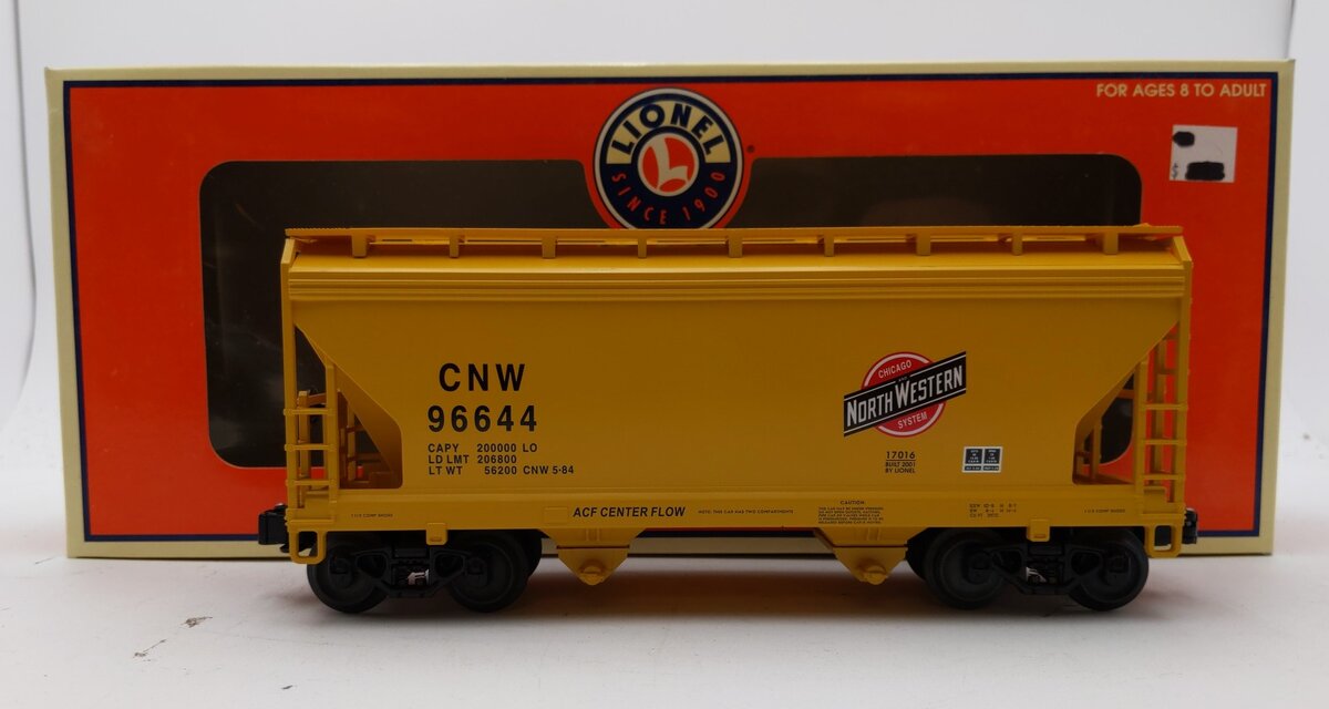 Lionel 6-17016 O Gauge Chicago & North Western 2-Bay Hopper #96644 LN/Box