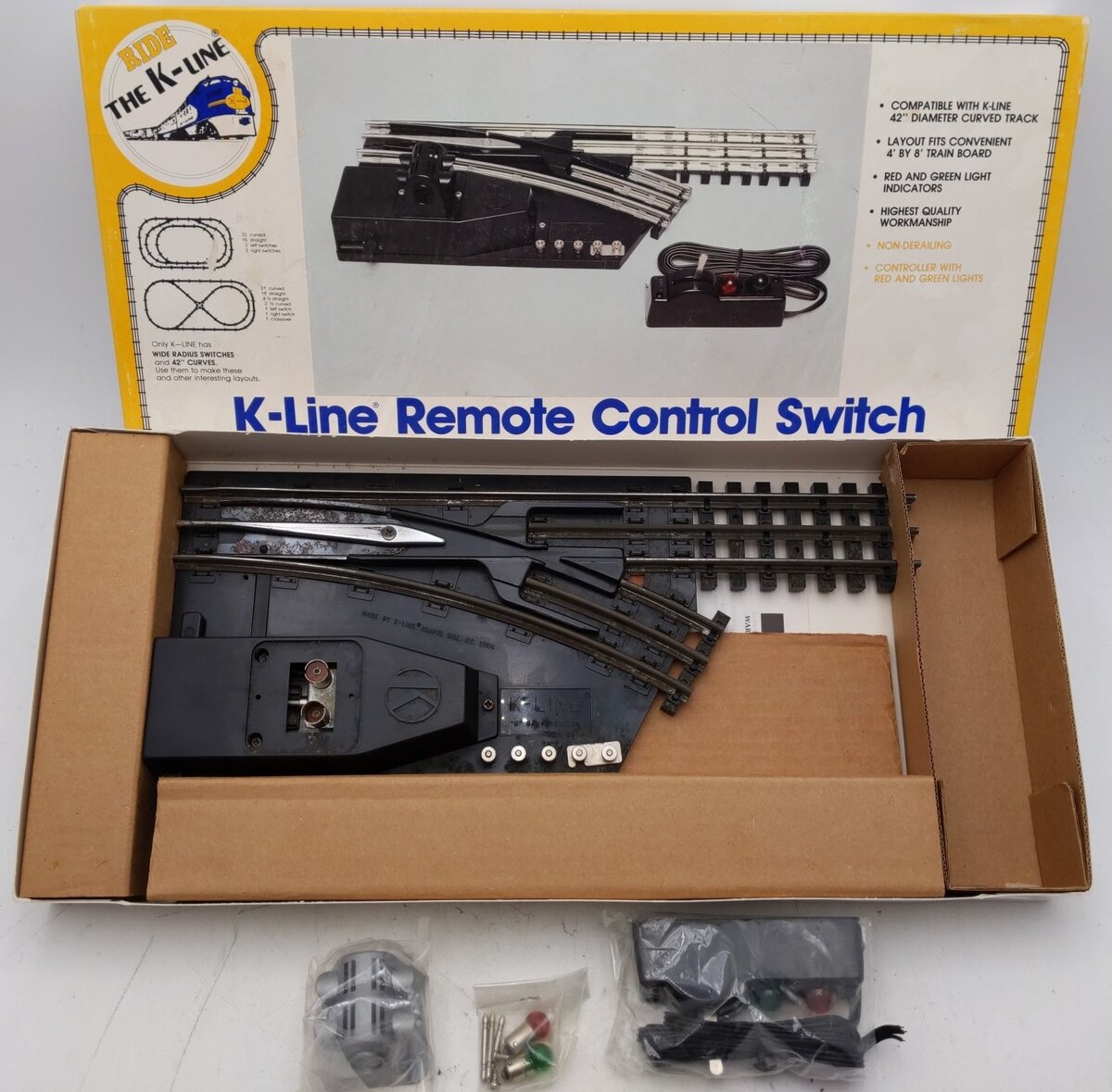 K-Line K-0376 O 42" Right Hand Remote Control Switch Turnout/Box
