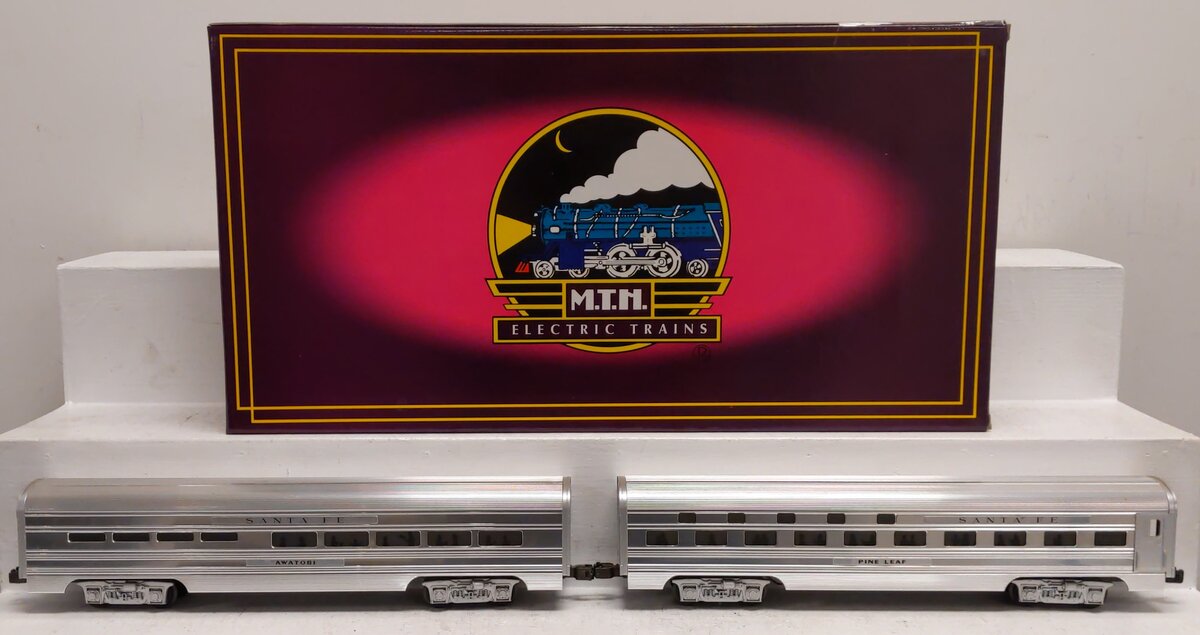 MTH 20-6116 O Santa Fe 60' Sleeper/Diner Aluminum Passenger Car Set (Set of 2) LN/Box