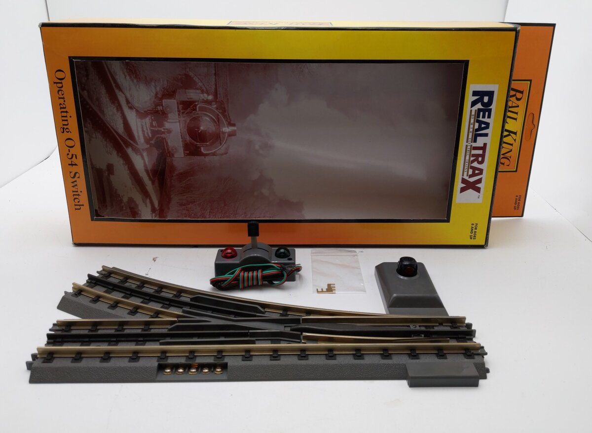 MTH 40-1055 O54 RealTrax Nickel Silver Right Hand Remote Switch Turnout