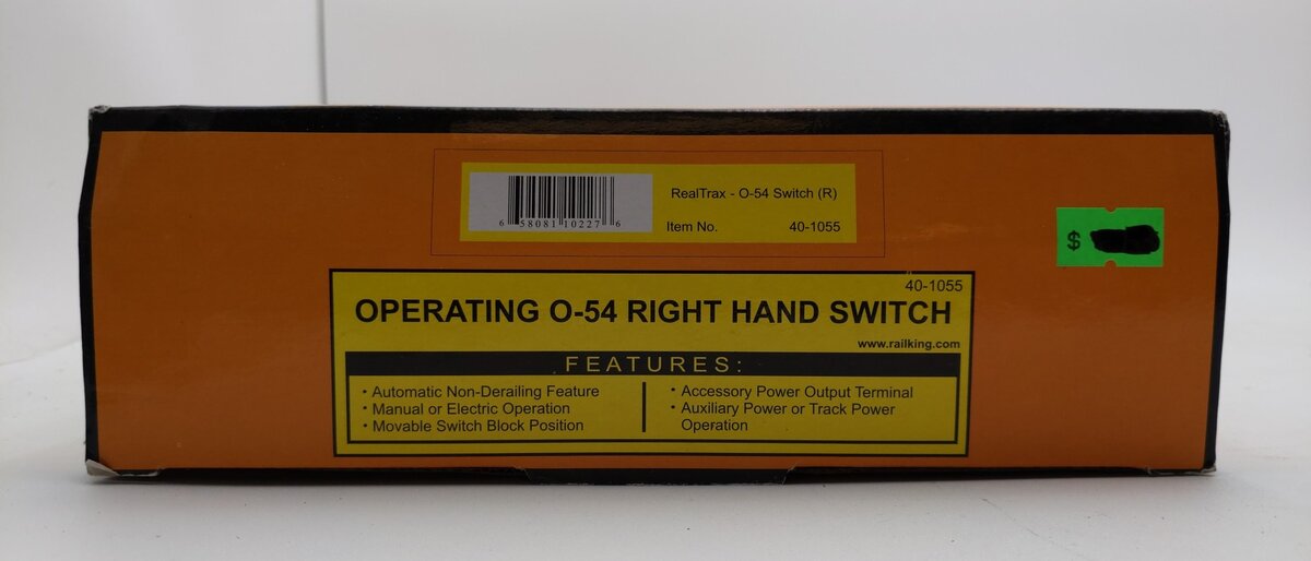 MTH 40-1055 O54 RealTrax Nickel Silver Right Hand Remote Switch Turnout NIB