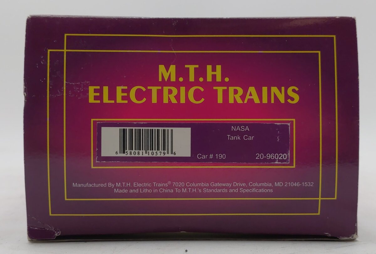 MTH 20-96020 O NASA Unibody Single Dome Tank Car #190 LN/Box