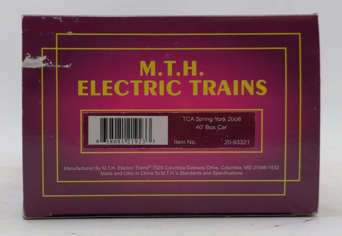 MTH 20-93321 O Gauge TCA Spring York 2006 40' Boxcar LN/Box