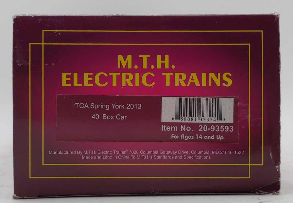MTH 20-93593 O Scale TCA Spring York 2013 Boxcar MT/Box