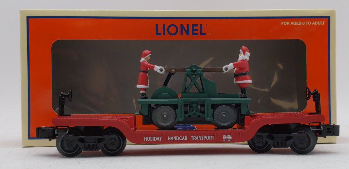 Lionel 6-26893 O Gauge North Pole Central Flatcar with Handcar LN/Box