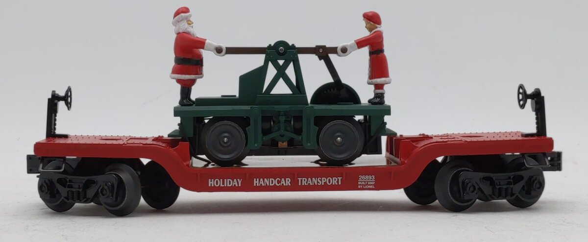 Lionel 6-26893 O Gauge North Pole Central Flatcar with Handcar LN/Box