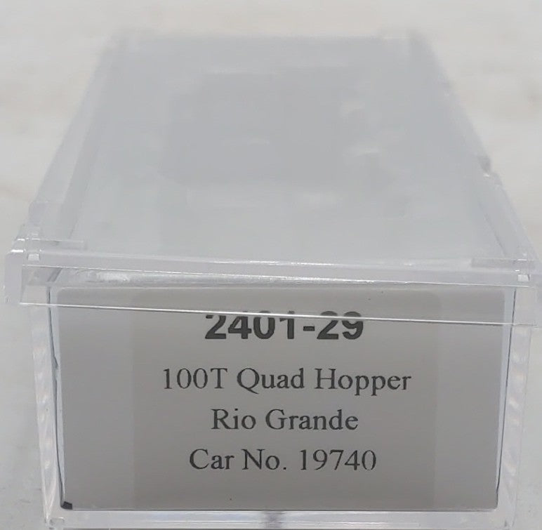 Trainworx Inc 2401-29 N D&RGW 100T Quad Hopper #19740