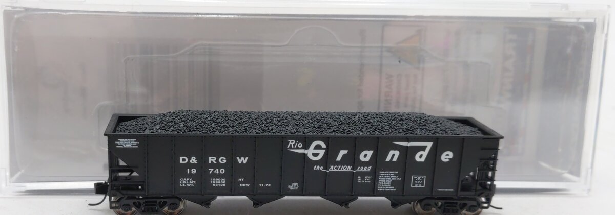 Trainworx Inc 2401-29 N D&RGW 100T Quad Hopper #19740