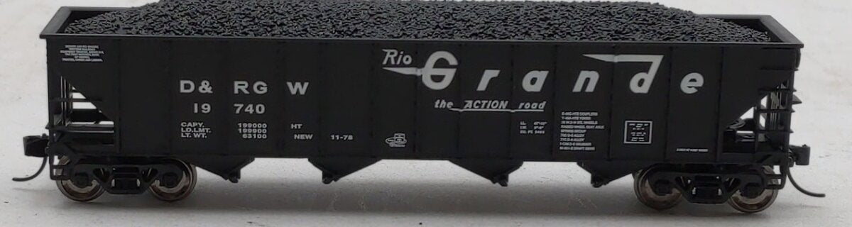 Trainworx Inc 2401-29 N D&RGW 100T Quad Hopper #19740