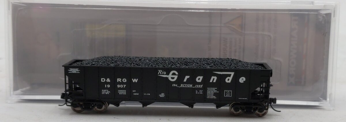 Trainworx Inc 2401-35 N D&RGW 100-Ton 4-Bay Hopper Car with Coal Load #19907