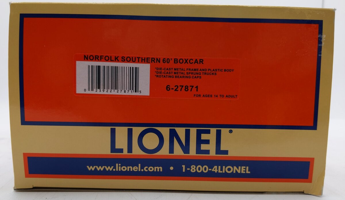 Lionel 6-27871 O Norfolk Southern 60' Boxcar