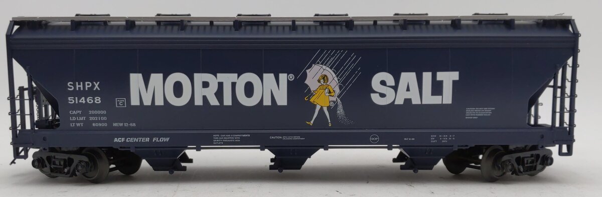 MTH 20-97873 O Gauge Morton Salt 3-Bay Centerflow Hopper #51468