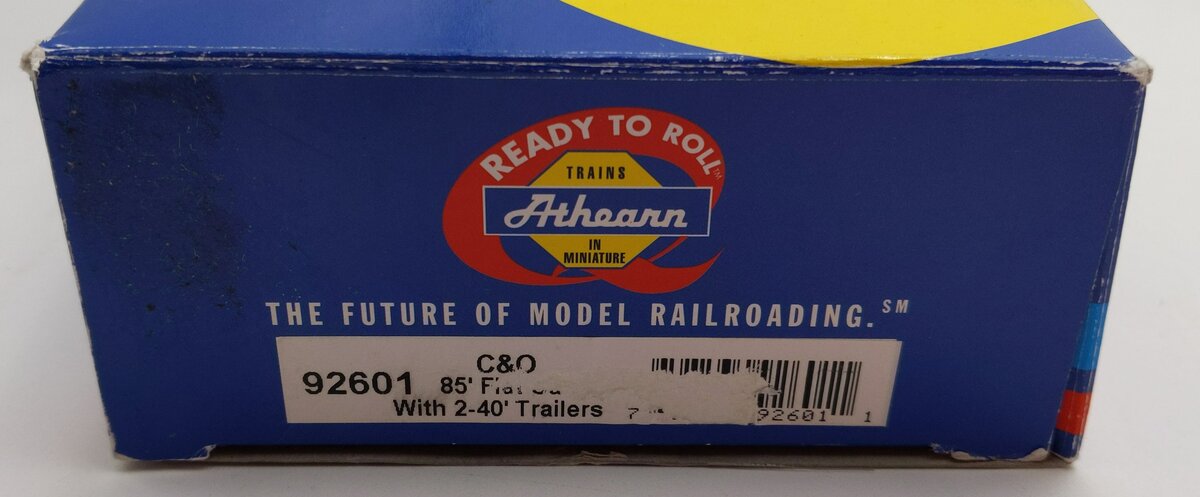 Athearn 92601 HO C&O 85' Flat Car w/2-40' Trailers