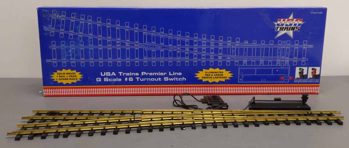 USA Trains R81615 G Brass #6 Left Hand Remote Switch Turnout