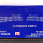 USA Trains R81615 G Brass #6 Left Hand Remote Switch Turnout