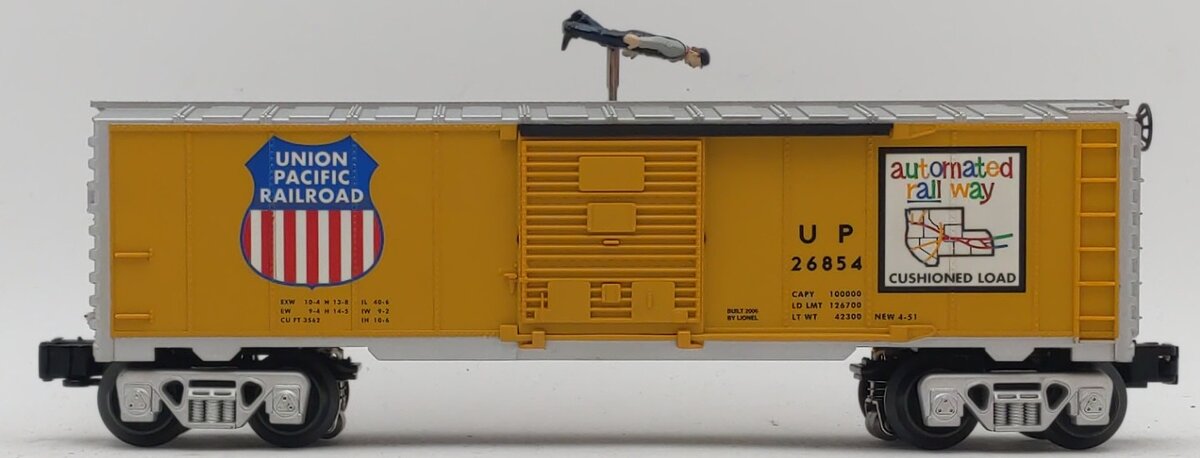 Lionel 6-26854 O Gauge Union Pacific Walking Brakeman Operating Car EX/Box