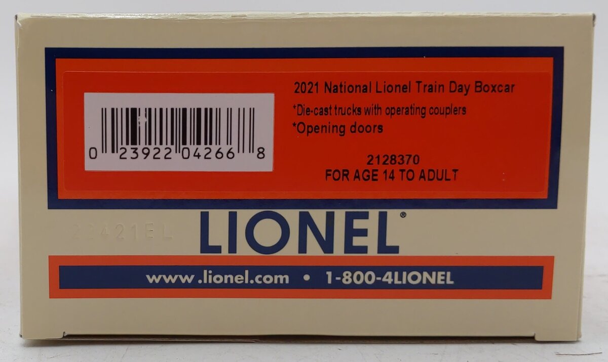 Lionel 2128370 O 2021 Magical Memories Lionel National Train Day Box Car LN/Box