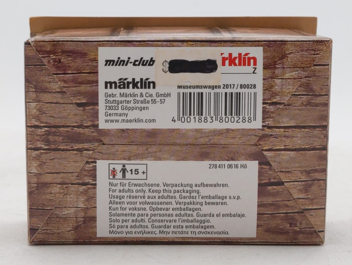 Marklin 80028 Z Sommerfeldt Railway 2017 Marklin Museum Car Set