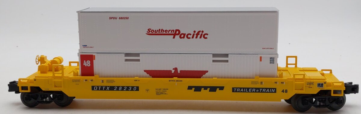 Lionel 2328320 O Trailer Train Maxi Stack with Container Load #28230