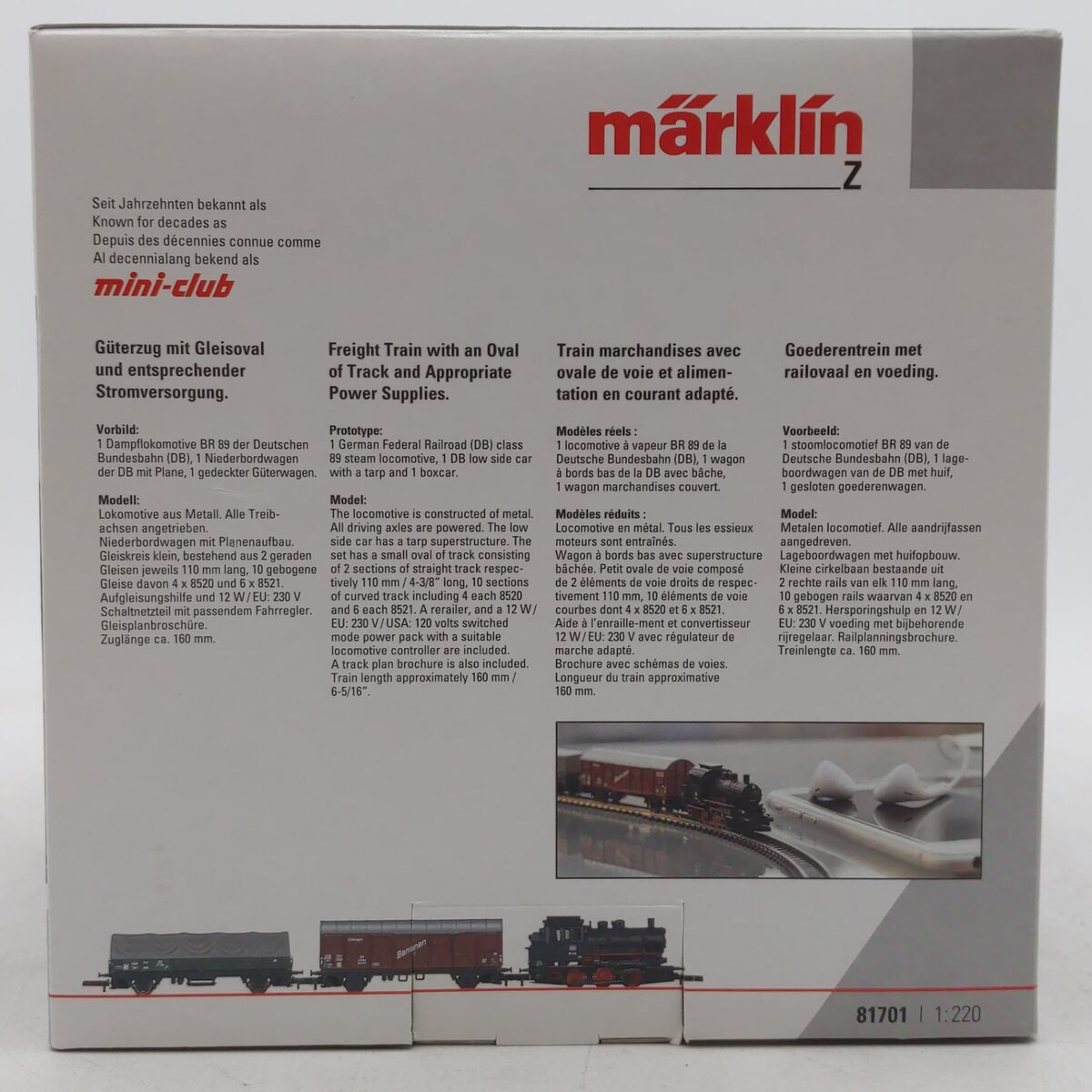 Marklin 81701 Z Gauge Steam Freight Train Set
